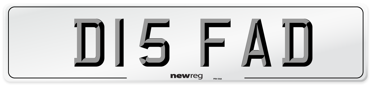 D15 FAD Number Plate from New Reg